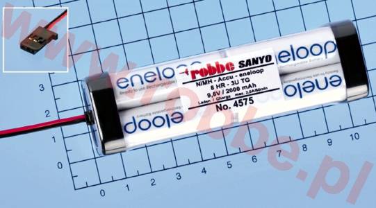 Transmitter battery, 8NiMH 2000 Square Eneloop Robbe T-series