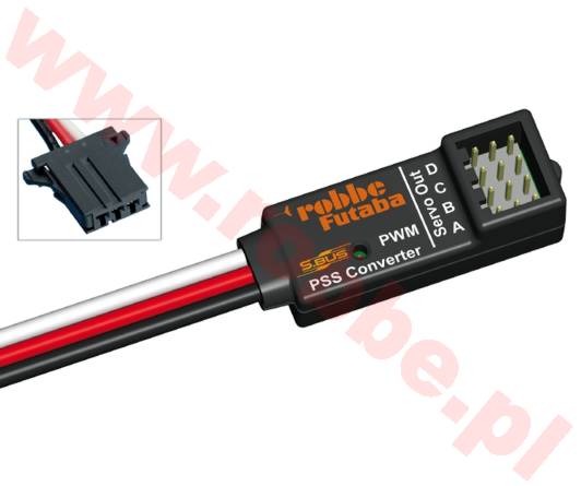 1-F1680 - Przewód S-BUS z 4 adapterami PWM, 50cm Futaba